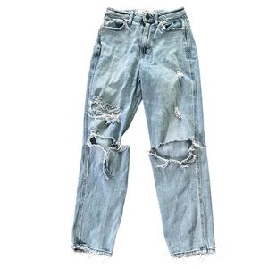 Hollister Curvy High-Rise Mom Jean Vintage Stretch Jeans Suze 24